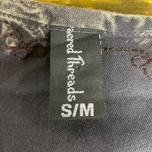 Sacred Threads Tie Dye Embroidered Floral Tiered Dress SM/MED Boho Artsy Hippie - Picture 7 of 8